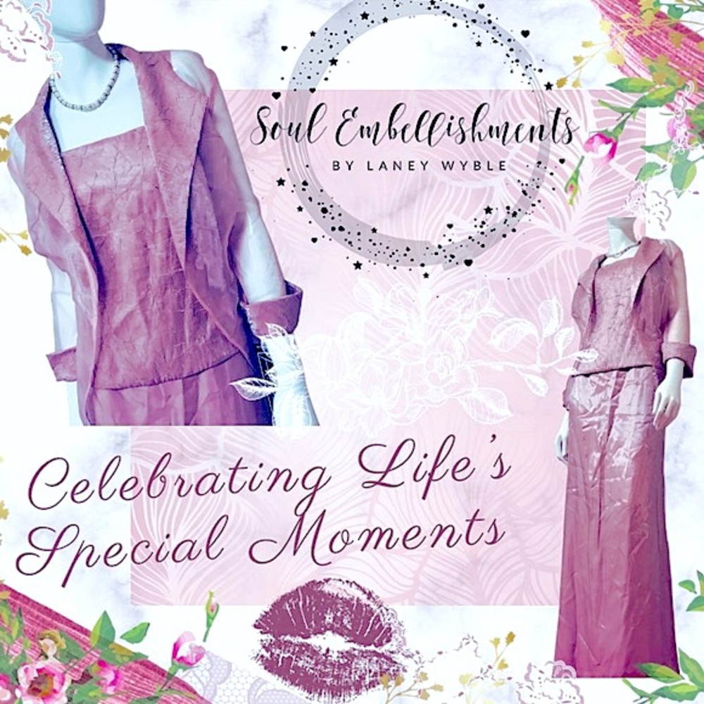 🆕2pc Elegant RoseGold Formal Dress w/Fine Jacket